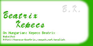beatrix kepecs business card